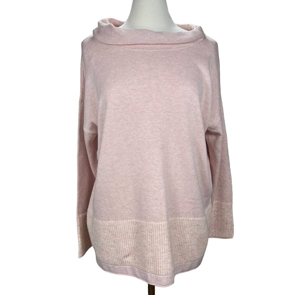 PUREJILL by J.JILL | Dusty Pink Cowl‎ Neck Lightweight Oversized Knit Sweater
